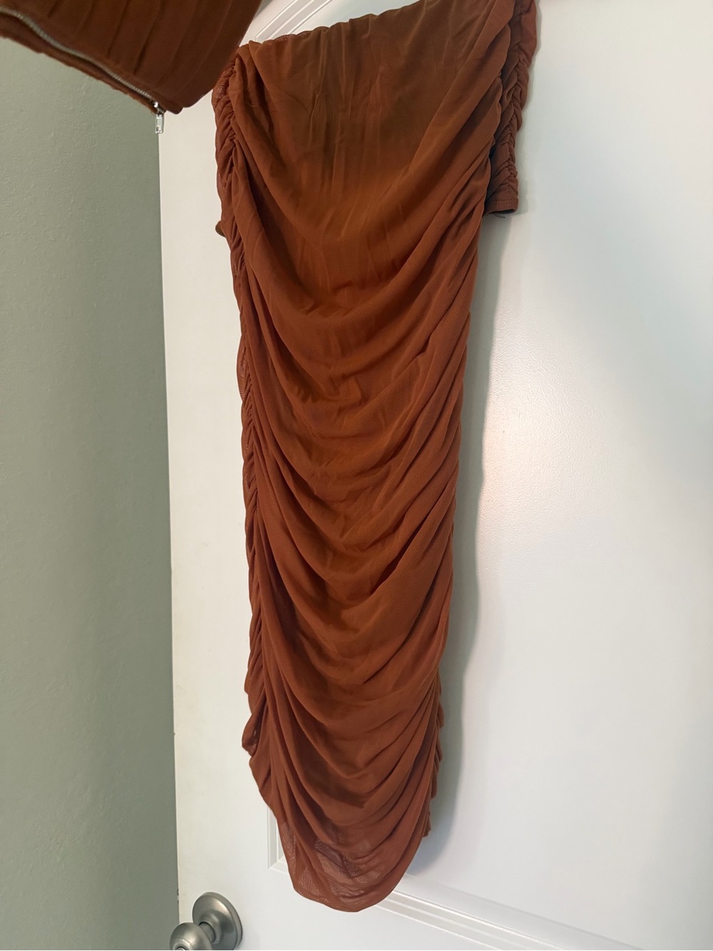 Rust Ruched Skirt Set - Picture 4 of 4